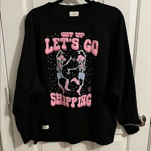 Black Sweatshirt with Pink Skeleton Design Simply Southern Size XL